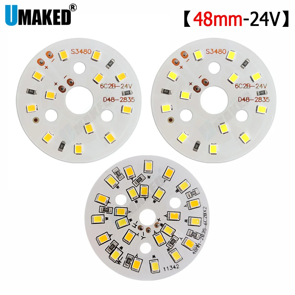 

10pcs 48mm led downlight board 24V Brightness warm white, dual color led bulb source aluminum plate base with led chip bead