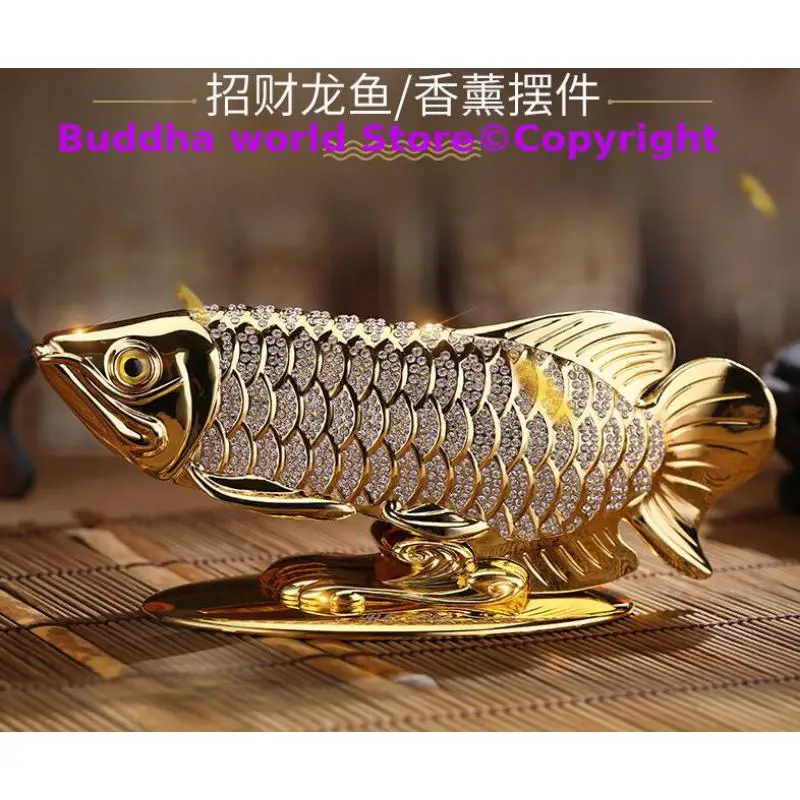 HOME OFFICE company SHOP CAR TOP Good Efficacious Talisman Money Drawing Diamonds Arowana Golden Fish FENG SHUI lucky statue