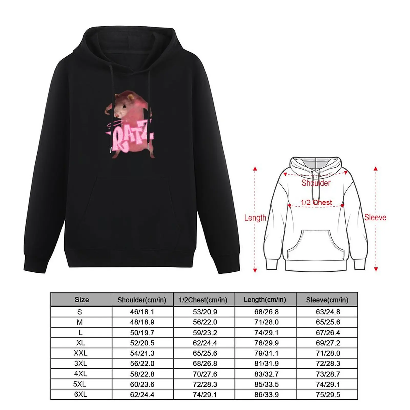 HQ Pink Rat Ratz Meme Pullover Hoodie men's winter sweater autumn new products graphic hoodie