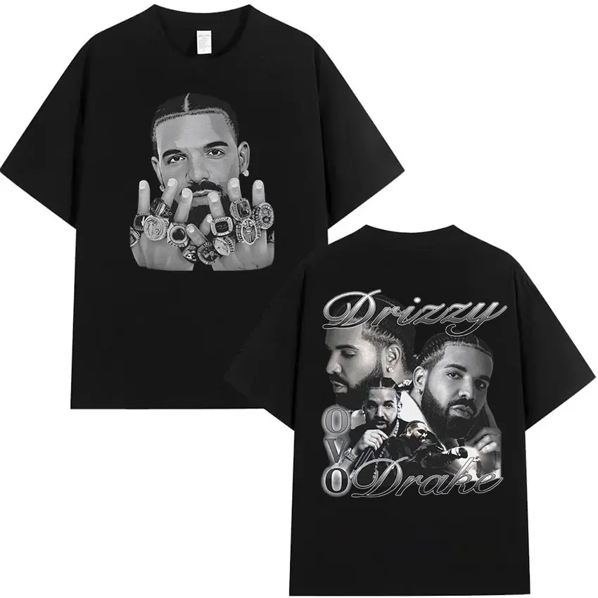 

Rapper Drake Vintage Graphic T Shirt Men Hip Hop Gothic Short Sleeve T-shirts Unisex Vintage Oversized Cotton T-shirt Streetwear