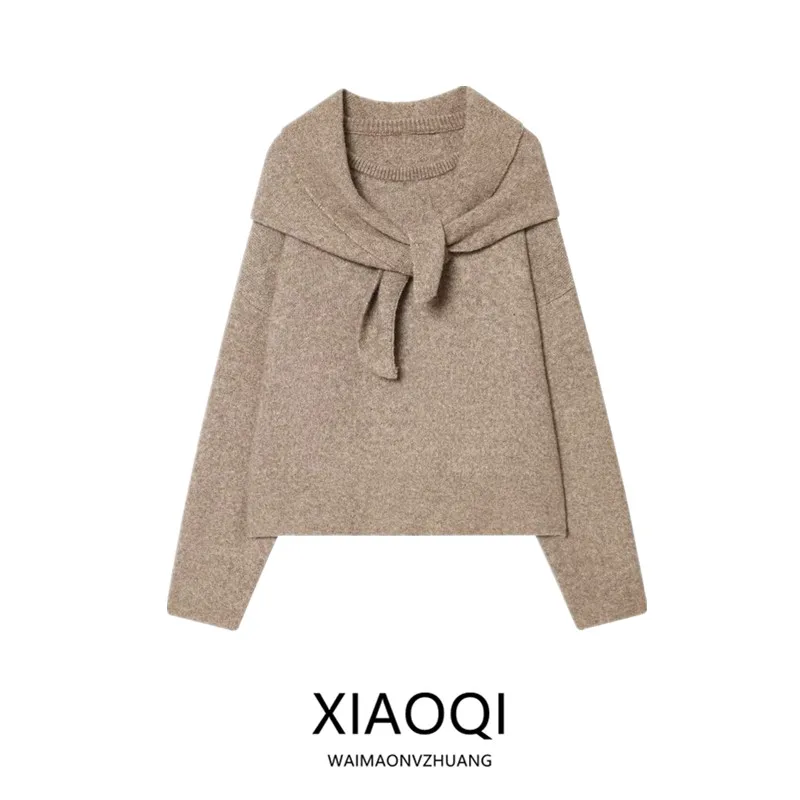 

Новое поступление зимы 2022, женский модный длинный светящийся круглый вязаный свитер, шарф, универсальный шарф для поездок на работу, Ele