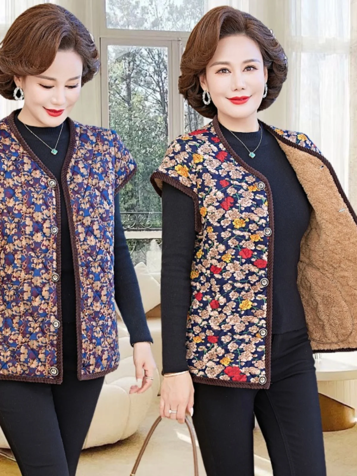 

Хлопковый жилет Верхняя одежда Camel down ort Sve round Ne для женщин среднего возраста и ly Commute Sle с застежкой на одной пуговице