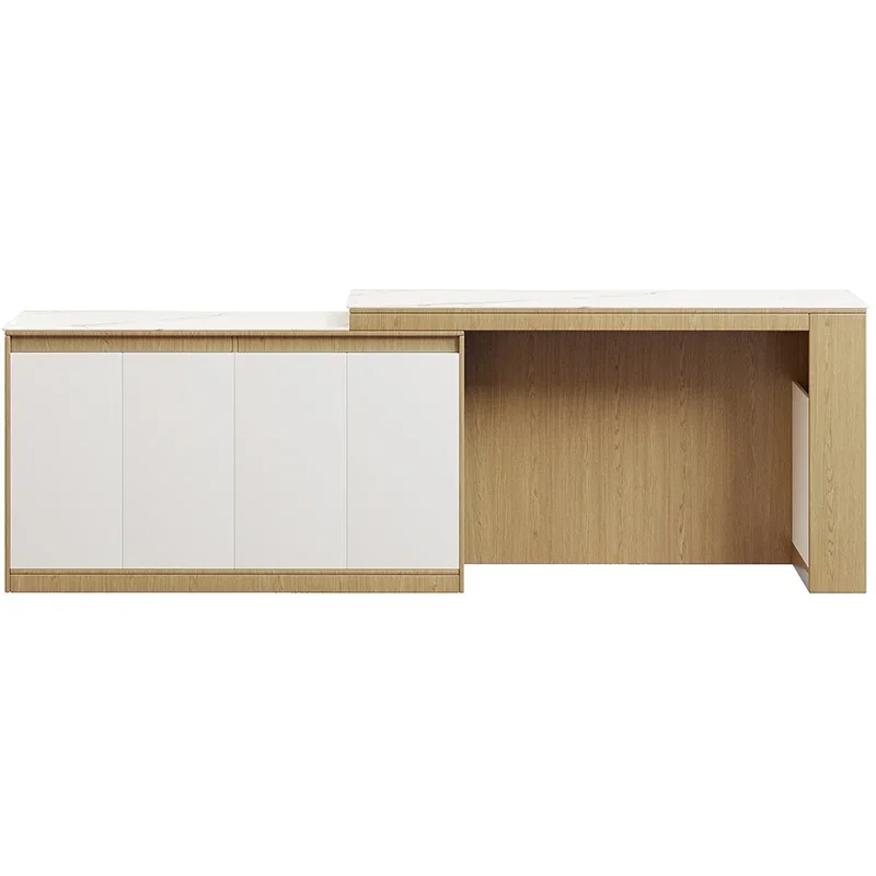 Sofa backrest cabinet behind bar counter partition cabinet living room rock slab island table integrated Nordic horizontal hall