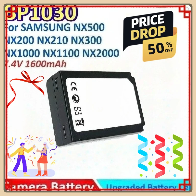 

1600mAh 7.4V BP1130 BP-1030 BP1030 Camera Battery +Charger for SAMSUNG NX500 NX1000 NX2000 NX200 NX210 NX1100 NX300 NX300M L10