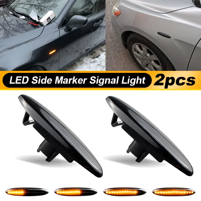 2Pcs For Lexus IS250 IS350 SC430 Toyota MARK X REIZ CROWN UZZ40 Highlander Camry 40 LED Dynamic Side Marker Turn Signal Light