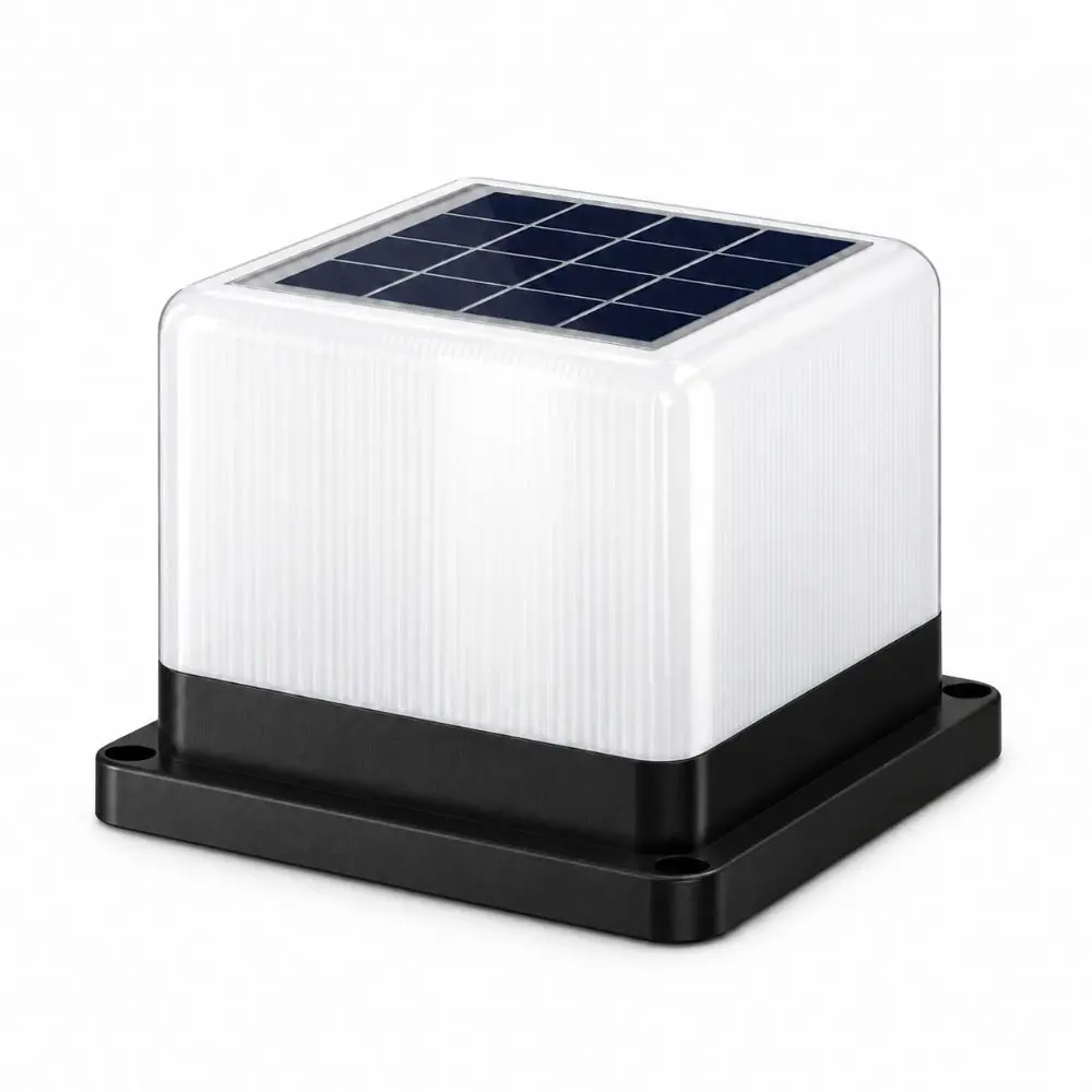 Camping Waterproof Solar Fence Lights Automatic Bright LED Outdoor Post Light Square Lantern Solar Garden Lamp Patio