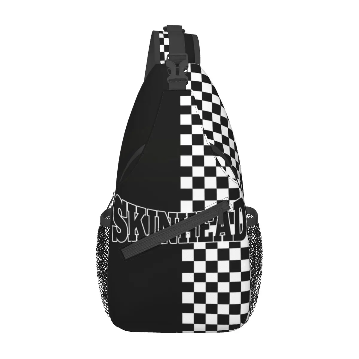 Skinhead And Ska Checkerboard Sling Bag Merch For Female Casual 2 Tone Music Fanny Pack