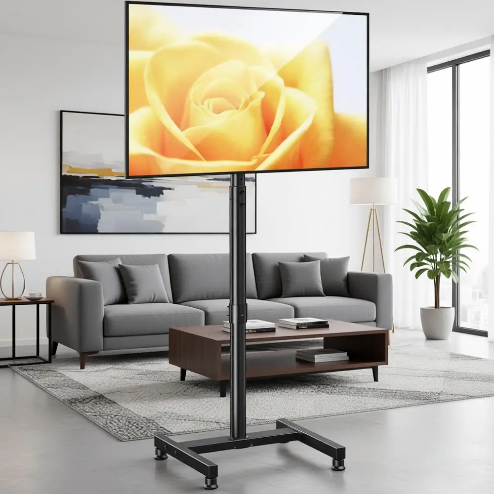 

Height-Adjustable TV Stand for 13-43 Inch TVs up to 44 lbs, VESA 200x200, Suitable for Living Room, Bedroom, Office