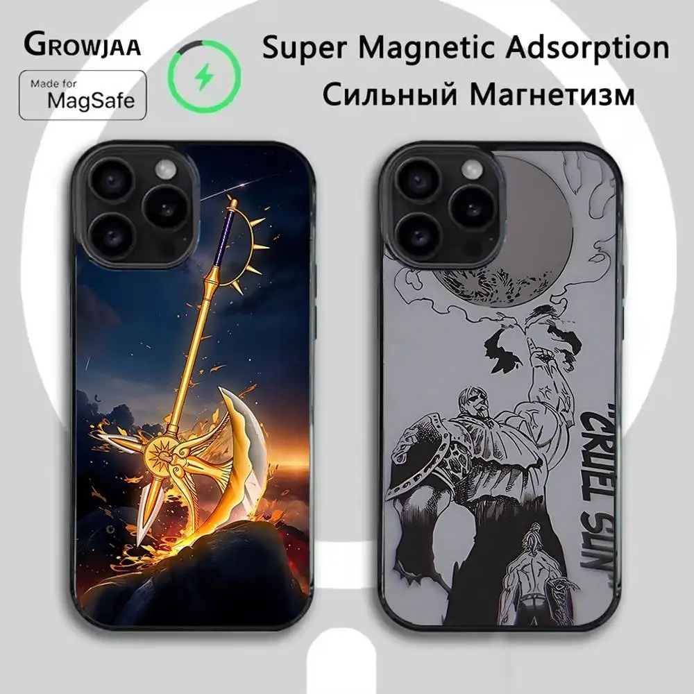 

E-Escanor Seven Deadly Sins Case For iPhone 17,16,15,14,13,12,11,Pro,Max,Plus,Mini,SE4,E Magnetic Magsafe Wireless Charging