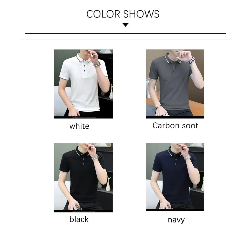 BROWON 2024 New Summer Top Men\'s Casual Polo Shirt Contrast Color Short Sleeved MinimaList Polo T-shirt Men\'s Clothing TShirt