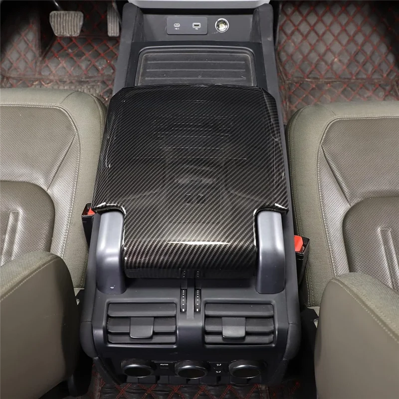 

A029-For Land Rover Defender 90 110 130 2020-2023 Car Center Console Armrest Box Cover Protective Trim Replacement (ABS Carbon F