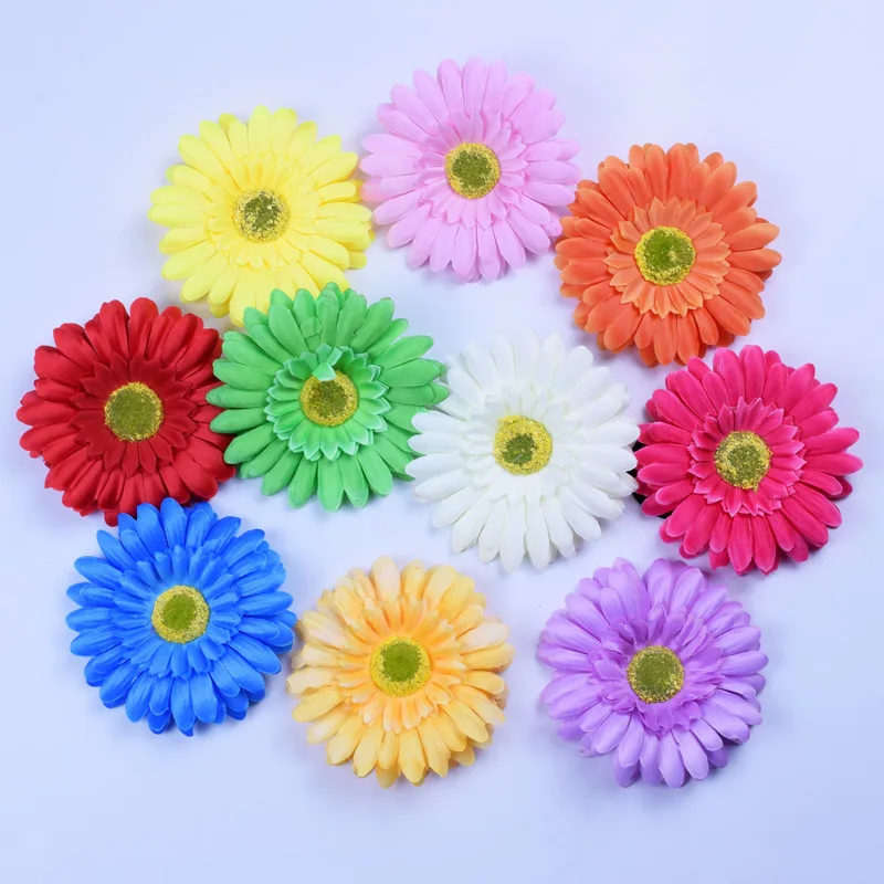 

100pcs Silk Gerbera Wedding Decorative Fake Flowers Wall New Year Christmas Home Decorations Barberton Daisy Artificial Flowers