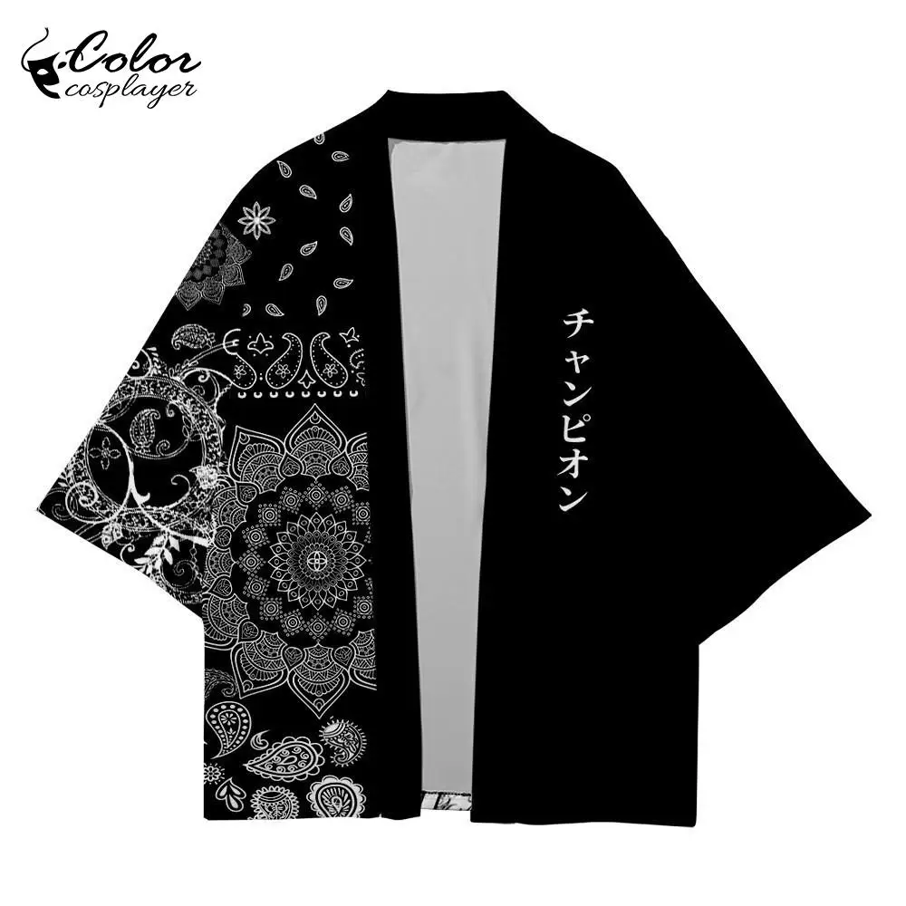 Color Cosplayer Retro Cardigan Traditional Patterns Tops Japanese Style Haori Anime Cosplay Costume Adult Halloween Clothing