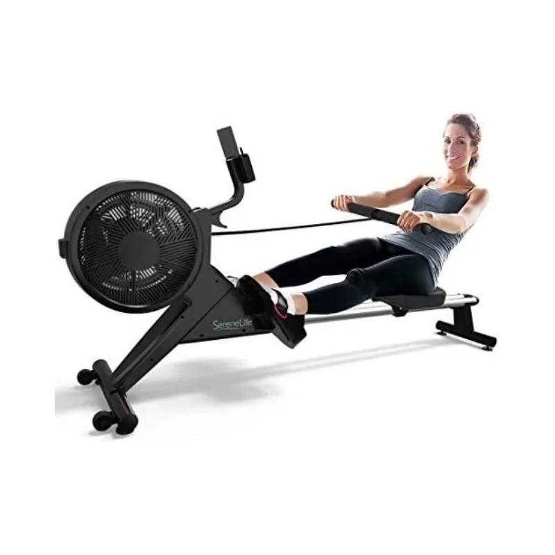 YTYIN Home Gym Air Rower Indoor Rowing Machine LCD Magnetic Resistance 10-Level Air Resistance For Fitness Training