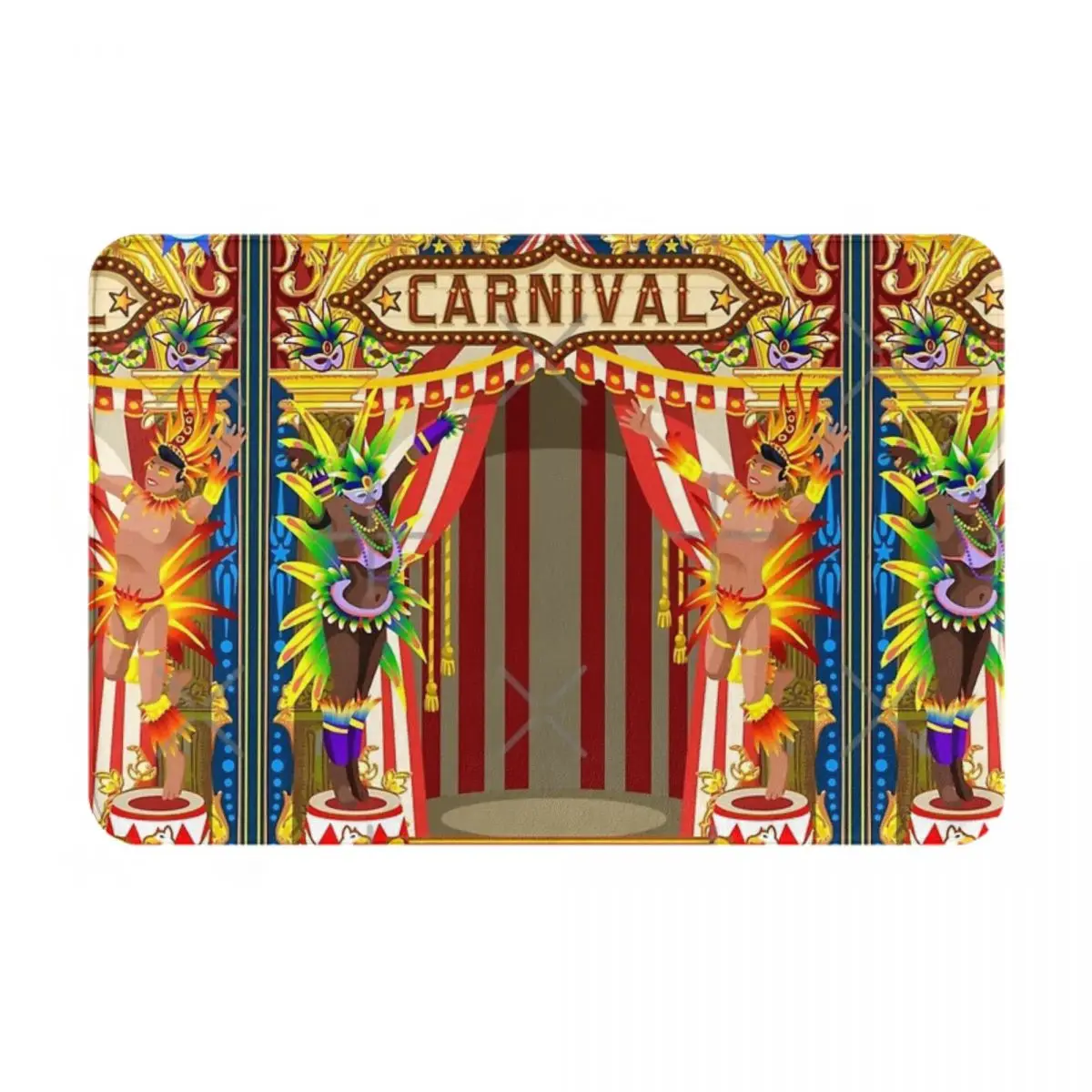 Carnival Circus Facecloth Non-Slip Floor Mat FireplaceThick And Comfortable, Durable Foot Mats