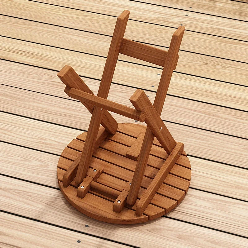 Outdoor Courtyard Folding Table Solid Wood Small Tea Table Living Room Balcony Coffee Tables Small Family Province Space