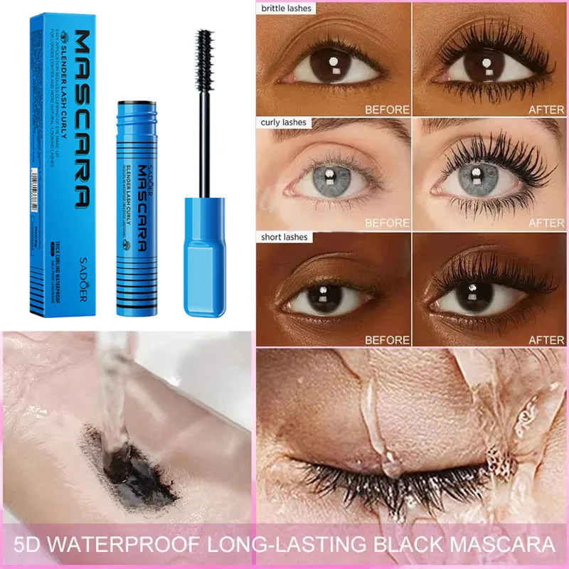 Mascara impermeabile 5D allungamento ciglia trucco da donna mascara impermeabile mascara in fibra di seta nera cosmetici coreani nuovo