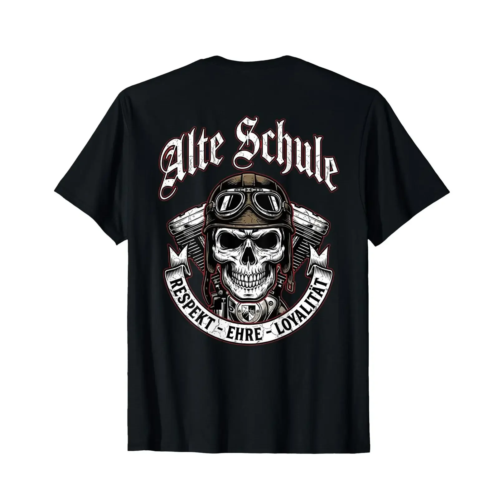 Old School Respect Honor Loyalty Skull on Back T Shirt vintage Washed streetwear Comfortable Soft Stylish Top For Everyday Wear