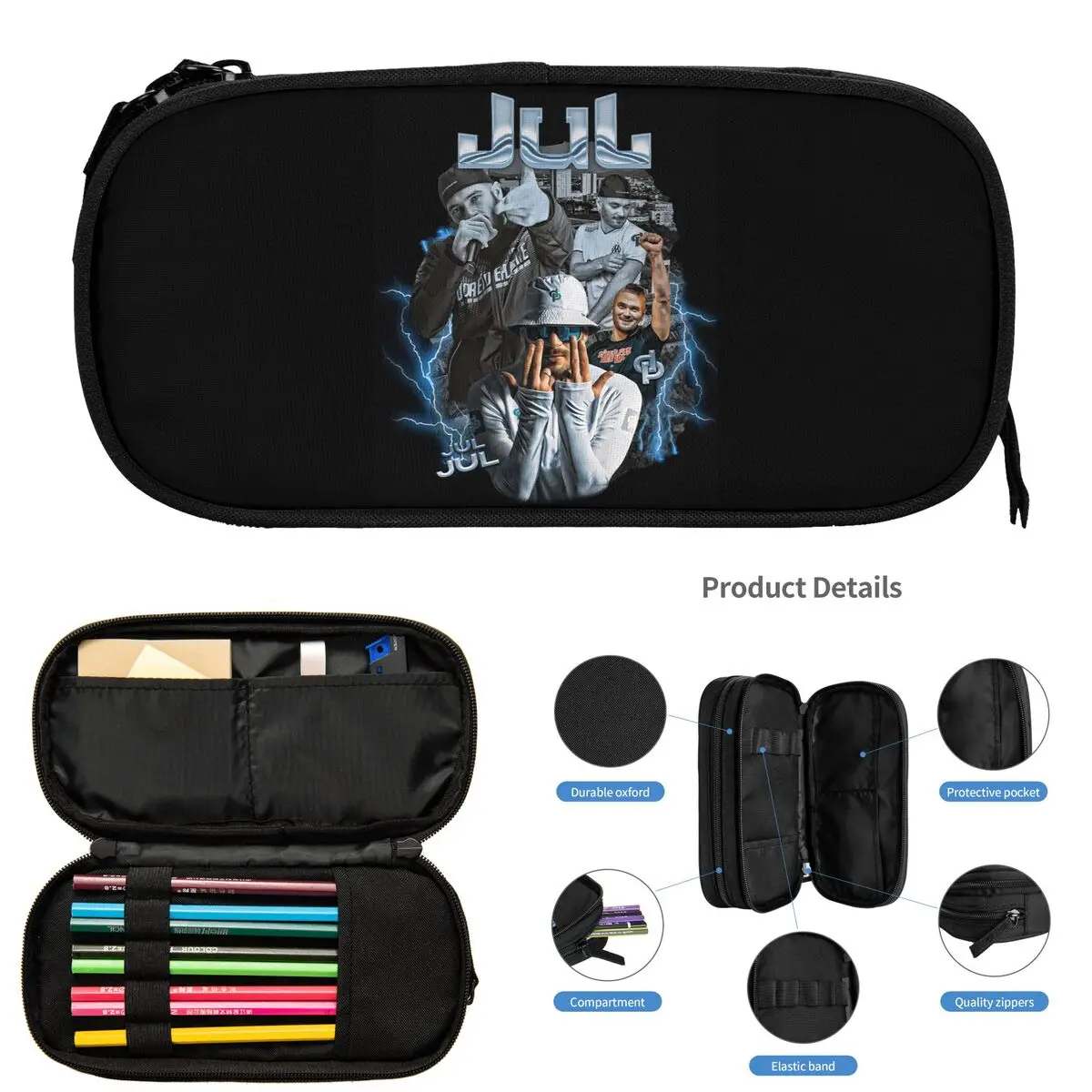 

Jul Bootleg Pencil Cases for Student Gifts Pen Box Pencil Bag Large Capacity Pencil Pouch Storage Stationery Supplies