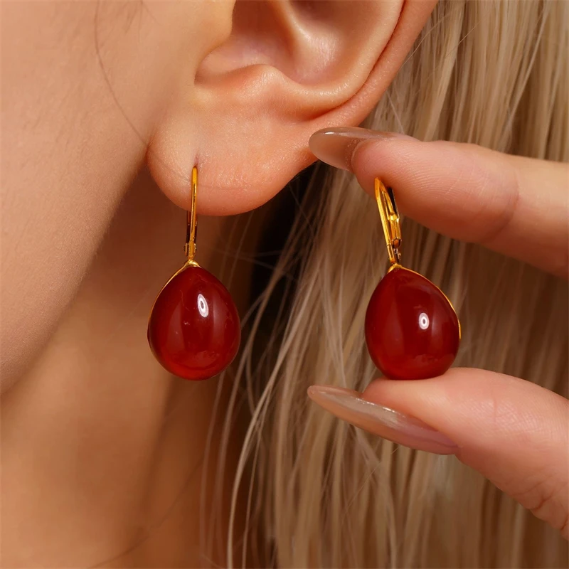 

Ourfuno Stainless Steel Water Drop Resin Earrings For Women Elegant Party Wedding Earrings Simple Fashion Jewelry Birthday Gift