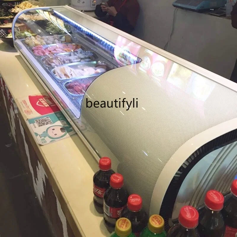 Single Layer Sushi Cabinet Commercial Desktop Cake Refrigerated Transparent Display Small Direct Cold Fresh Cabinet