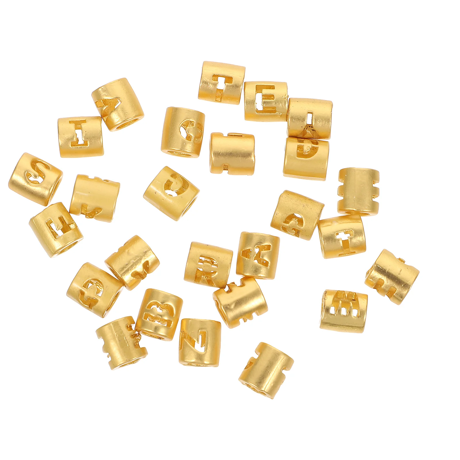 

26 Pcs Alphabet Bead Pendant for DIY Jewelry Supplies Craft Beads of The Lid Alloy Spacer Making Loose