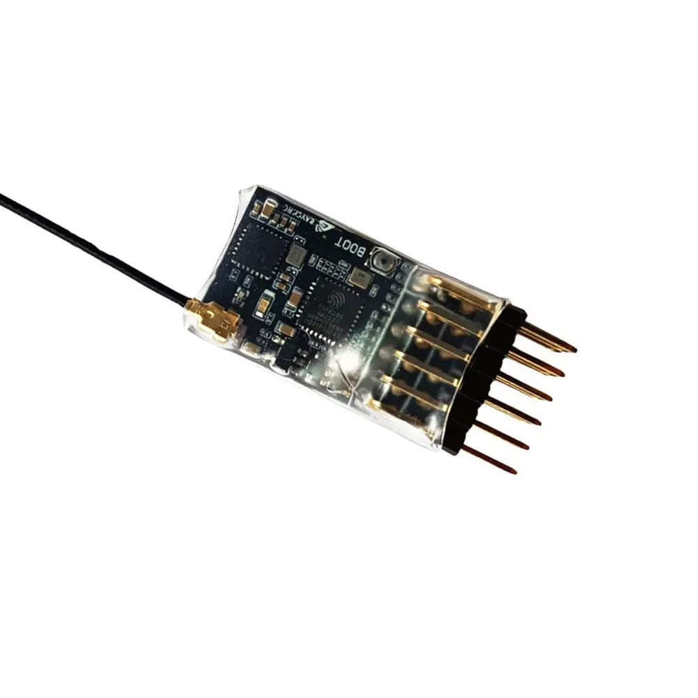 ELRS 2.4G 5CH PWM ExpressLRS Receiver with 2.0dBi 2.4G Copper Pipe Antenna Support ELRS 3.0 PWM/CRSF Protocol for RC FPV Drone