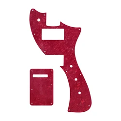 Pleroo Custom Parts For US Fender Meteora Electric Guitar Pickguard & Back Plate, Red Pearl