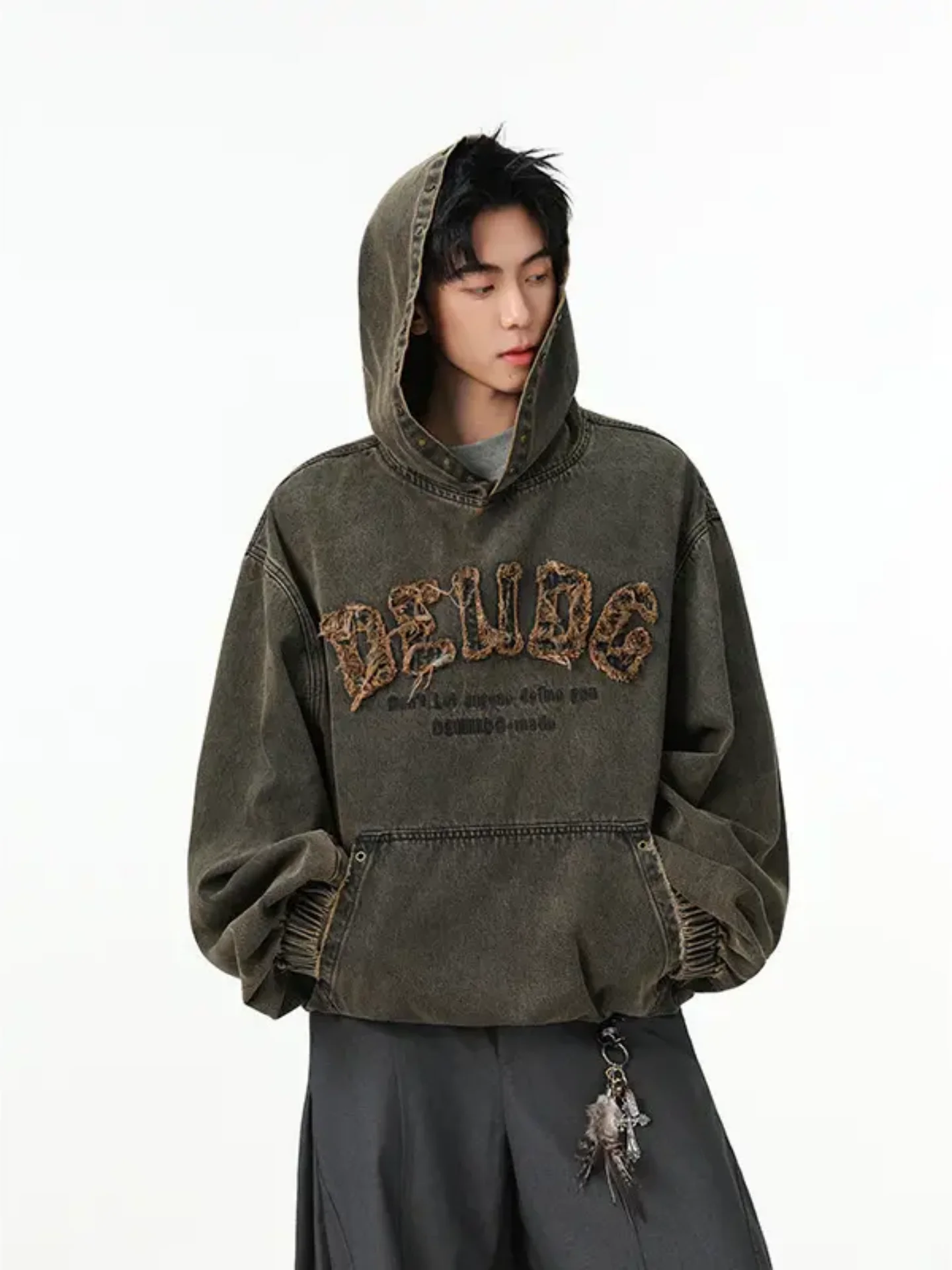 

Ретро-американская джинсовая толстовка с вышитыми буквами, весенняя, модная, свободная, повседневная, уличная, плотная рабочая куртка