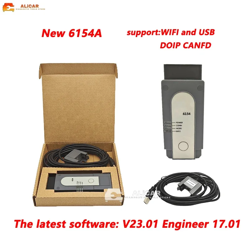 

NEW 6154A Supports DOIP Scanner for Car Diagnostics Latest V23.01 and Engineering V17.0.1 Software Repair Tool Automobiles Parts