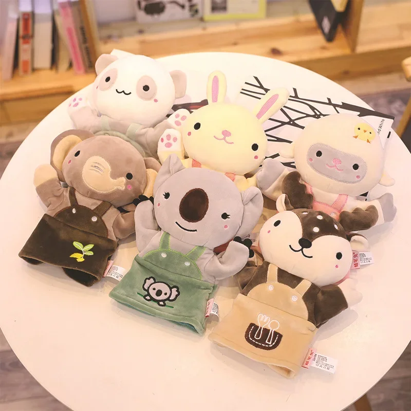 Burattino a mano animale Giocattoli di peluche Animali di peluche dei cartoni animati Burattini a mano educativi per bambini Fai finta di raccontare storie Bambole Muppets Regali