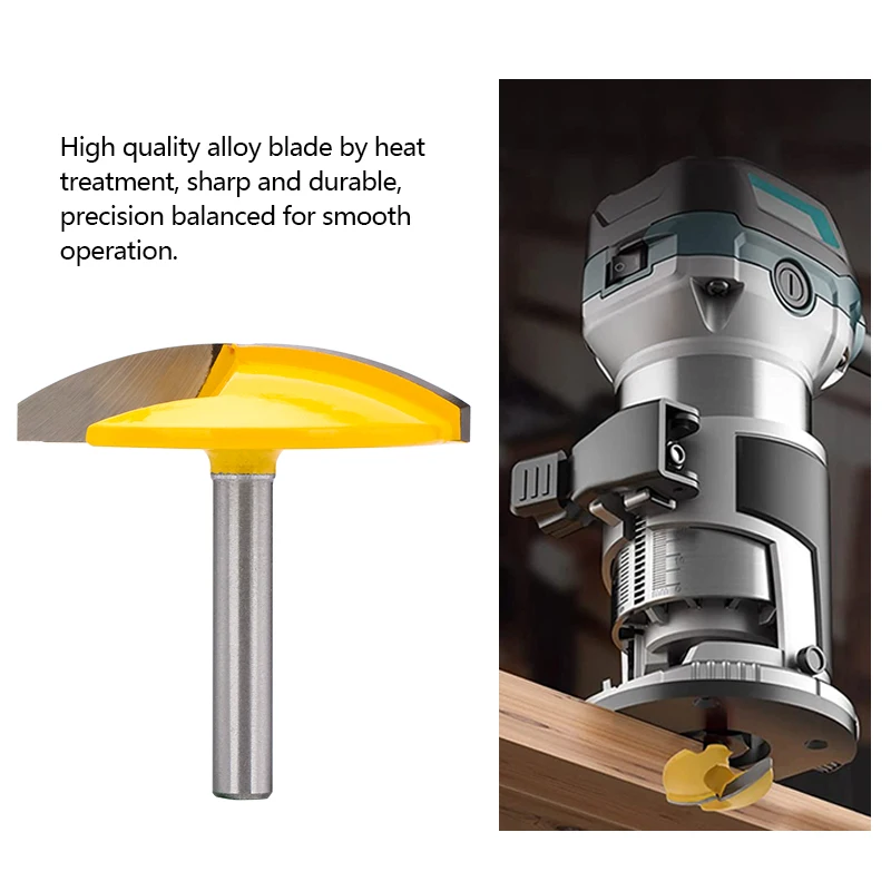 XCAN Milling Cutter 6/8/6.35/12.7mm Shank Small Bowl Router Bit 1-1/2 Radius 1-3/4 Wide Door Knife Woodworking Tool