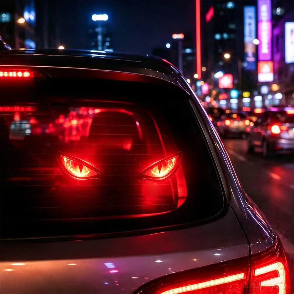 Animated Devil Eyes LED Car Light Smart Dynamic Eye Display Windshield Decorative Light For Vehicle Interior Car Accessories