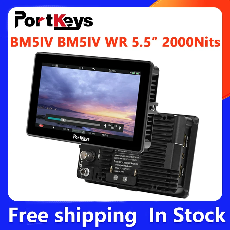 Portkeys BM5IV Monitor 5.5″ 2000Nits 4K60P HDMI& 3G-SDI Wide Color Gamut Camera Control Monitor