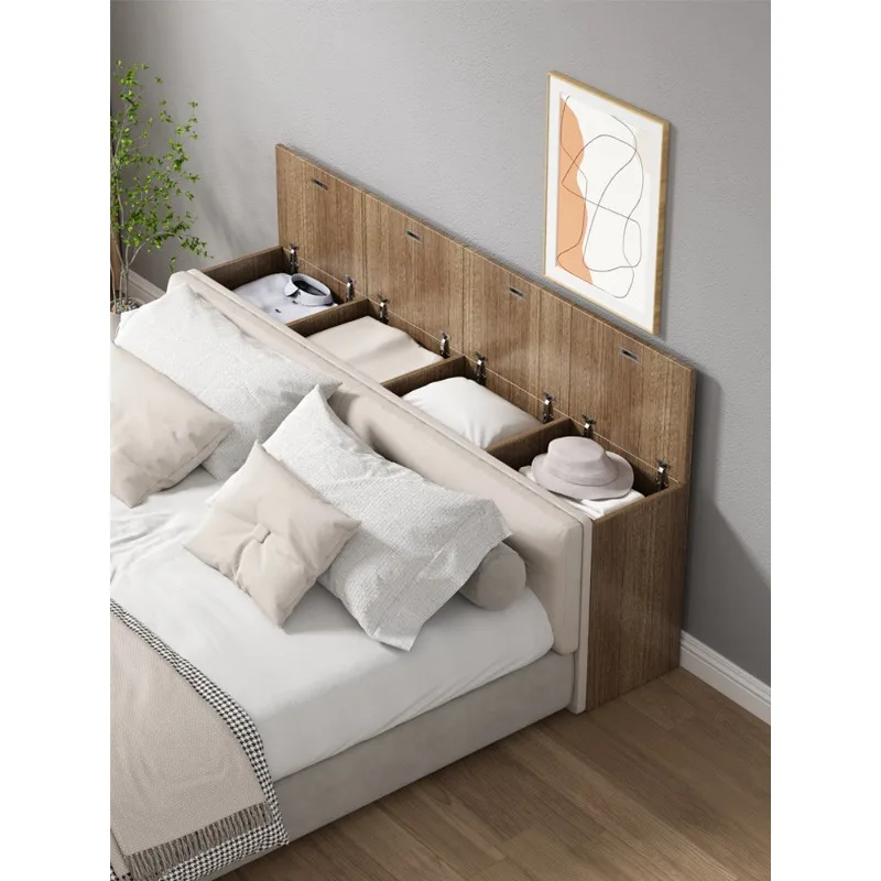 Solid wood bedside table narrow against the wall, bedside gap cabinet long bedside table tatami crack storage