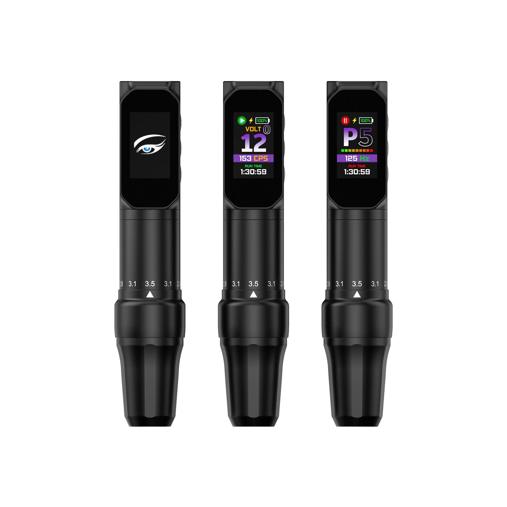 Professional Digital Tattoo Machine Pen Kit Wireless Electric Adjustable Stroke Eyebrow Color Screen Rechargeable Machine