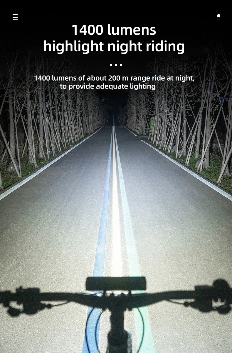 OFFBONDAGE Bicycle Light Front 2600Lumen Bike Light 8000mAh Waterproof Flashlight USB Charging MTB Road Cycling Lamp Accessories