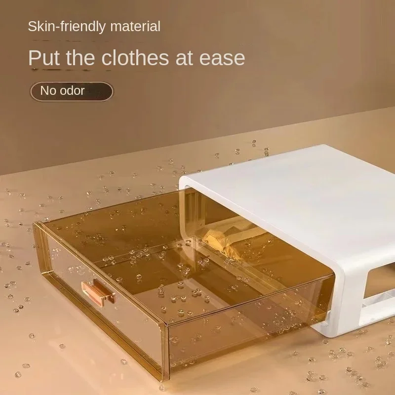 Plastic Underwear Storage Box Multifunctional Wardrobe Organizer Dormitory Clothes Partition Box Bra Organizing Drawer