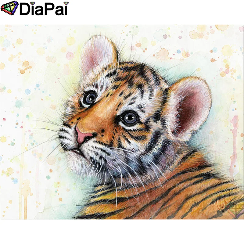 

DIAPAI 5D DIY Diamond Painting 100% Full Square/Round Drill "Animal tiger" Diamond Embroidery Cross Stitch 3D Decor A21824