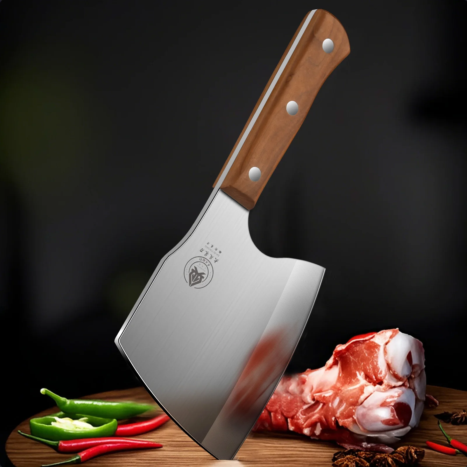 

High hardness bone chopping knife, kitchen knife heavy duty household commercial bone chopper thickened weighted butcher knife