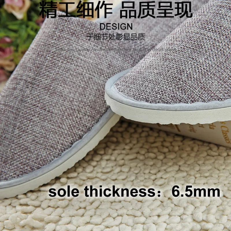 Free Shipping Good High Quality 6.5mm Sole Thickness Summer Beauty Hair Salon Linen Cotton Hotel Travel Disposable Slippers