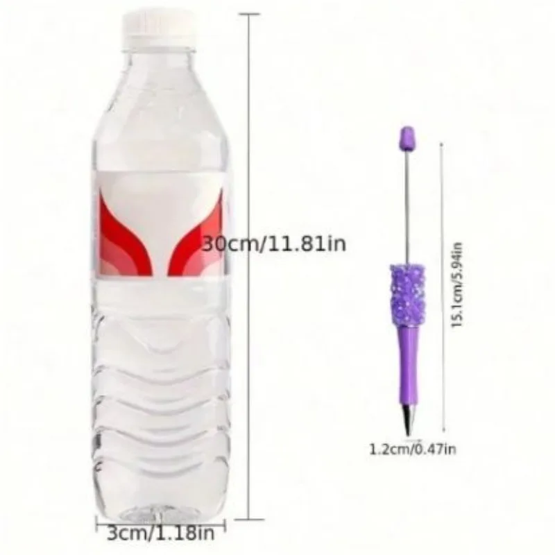 1/7pcs DIY Petal Sequin Beading Pen Handmade Resin Patch Multi-Color Round Pen Student Signature Pen • Smooth Writing