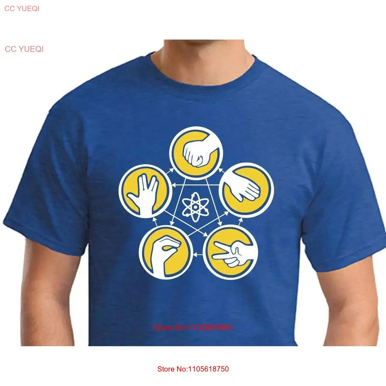 Rock Paper Scissors Lizard Spock T Shirt Men's Small 2XLarge vintage Washed streetwear Unisex Breathable Casual