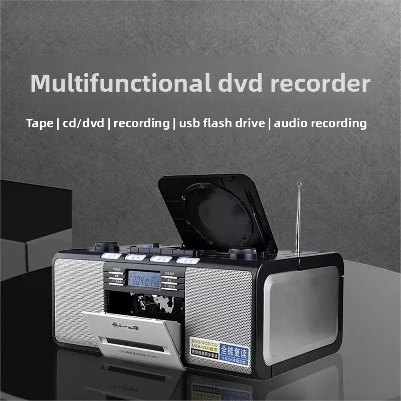 DVD player, tape recording, CD radio, recorder, USB drive