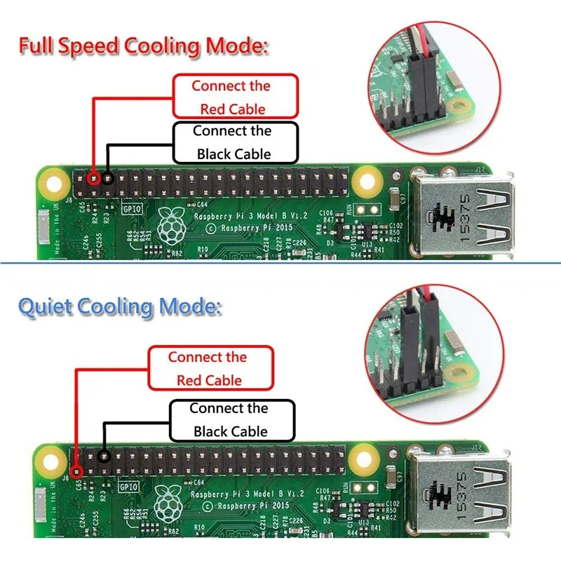 Raspberry Pi wentylator chłodzący 5V 3.3V DC bezszczotkowy chłodnica do Raspberry Pi 4B 3B + 3B 2B do pomarańczowego Pi