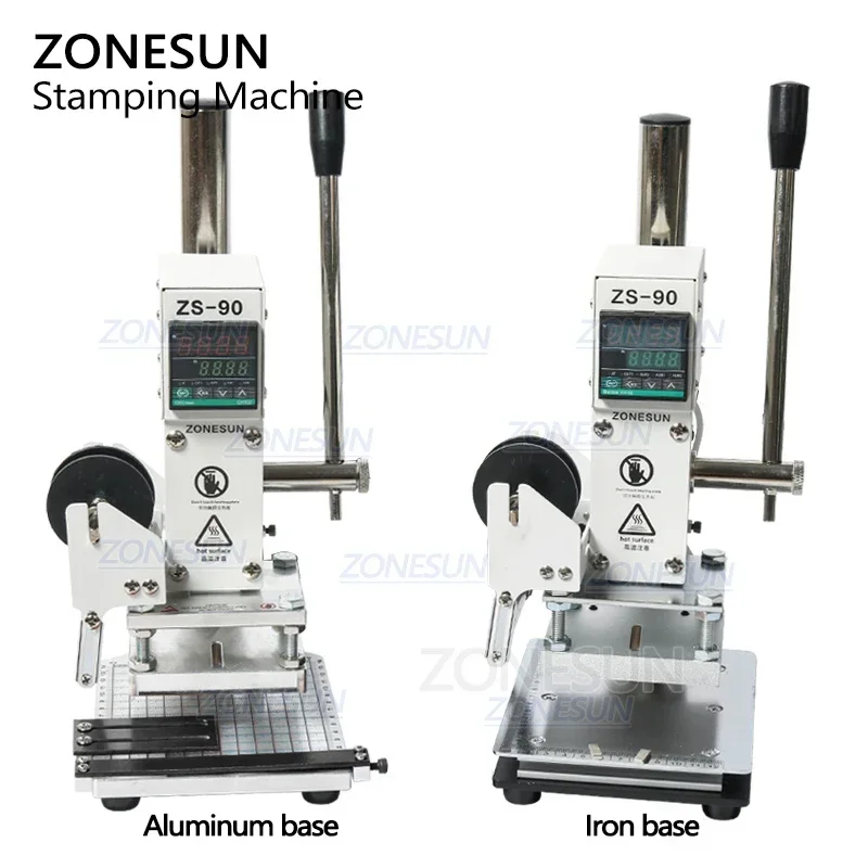 ZONESUN ZS-90 New Stamping Machine Digital Manual Bronzing Leather Heat Press Paper Plastic Rubber Logo Letter Printing Machine