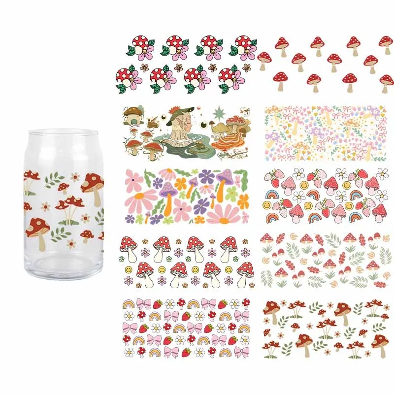 3D Plant Theme UV DTF Transfer Sticker Wraps Cup Libbey Glaas Cup DIY Cartoon Custom Declas High Qulity Sticker