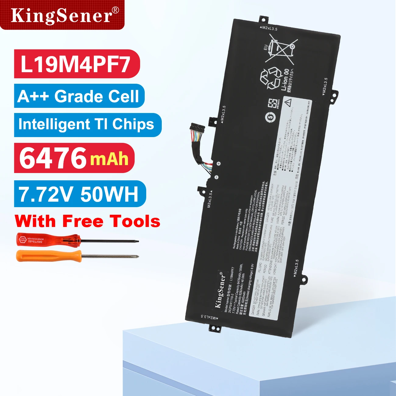 KingSener L19M4PF7 L19D4PF5 Battery For Lenovo YOGA 13S 2021 For Yoga 7 Carbon 13ITL5 Series  7.72V 6476mAh