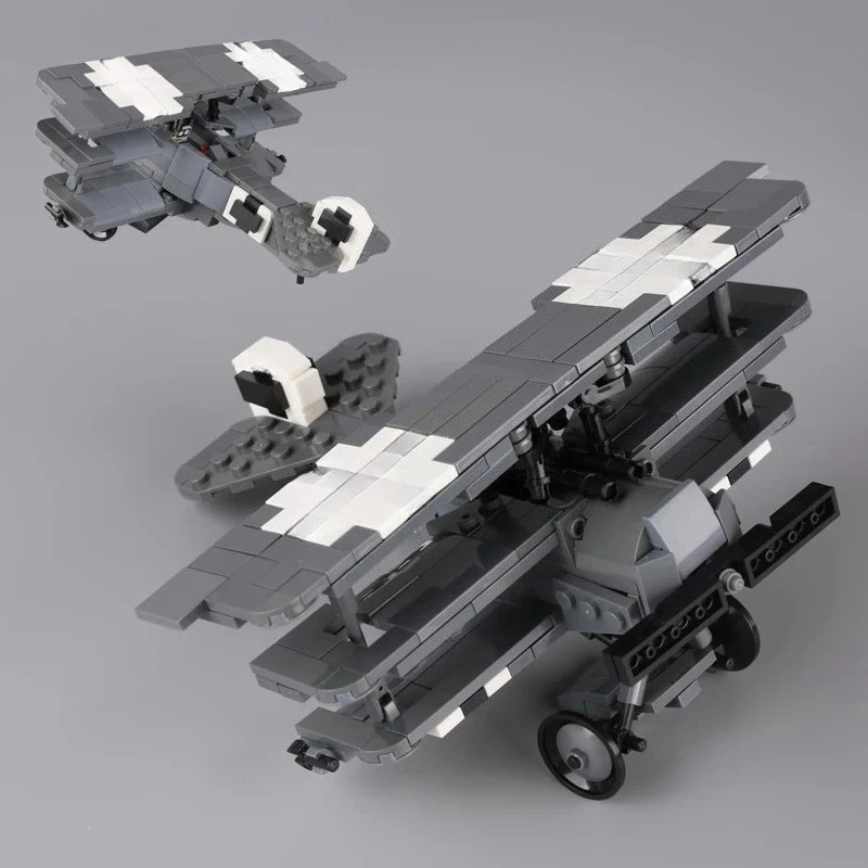 WW2 German US Military Fighter Aircraft Building Blocks Soviet  Army Soldier Figures Fokker DR-1 Plane MOC Model Bricks Kids Toy