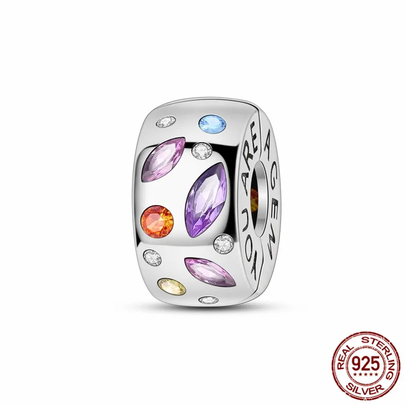 

925 Sterling Silver Colorful Charm Beads for Original Bracelets, Women's DIY Jewelry